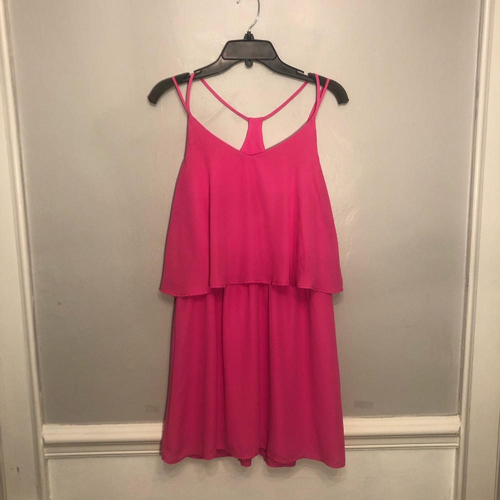 EUC GB double strap racer back lace flutter dress